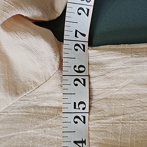 O-newe women's 4XL cream color top linen blend. Bathing‎ 3/4 sleeves. - Picture 5 of 6